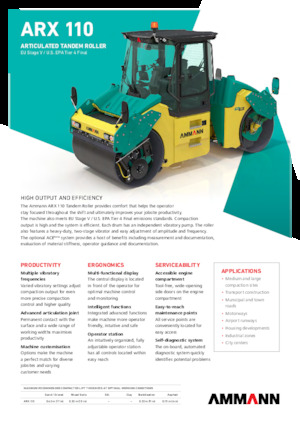 Tandemové vibrační válce Ammann ARX 110 St V