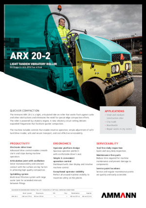 Tandemové vibrační válce Ammann ARX 20-2