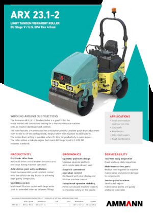 Tandemové vibrační válce Ammann ARX 23.1-2