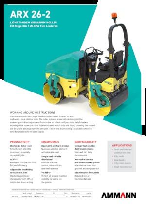 Tandemové vibrační válce Ammann ARX 26-2 T4f