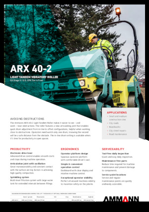 Tandemové vibrační válce Ammann ARX 40-2