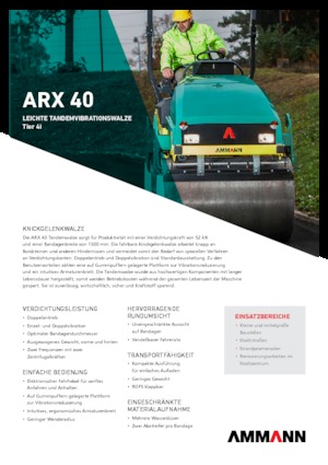 Tandemové vibrační válce Ammann ARX 40
