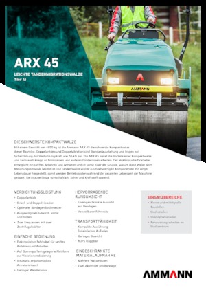 Tandemové vibrační válce Ammann ARX 45