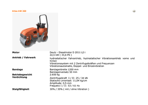 Tandemové vibrační válce Atlas AW 260