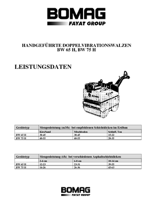 Tandemové vibrační válce Bomag BW 65 H E-Start