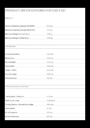 Tandemové vibrační válce Caterpillar CB2.5 GC