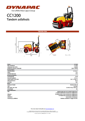 Tandemové vibrační válce Dynapac CC 1200