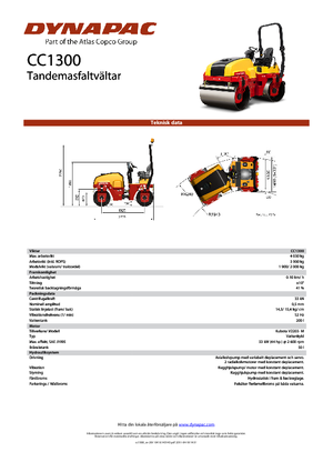 Tandemové vibrační válce Dynapac CC 1300