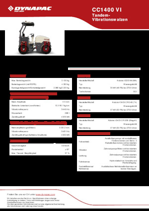 Tandemové vibrační válce Dynapac CC 1400 VI