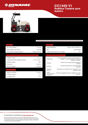 Tandemové vibrační válce Dynapac CC 1400 VI