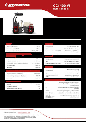 Tandemové vibrační válce Dynapac CC 1400 VI