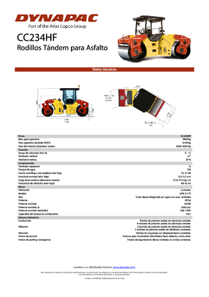 Tandemové vibrační válce Dynapac CC 234 HF