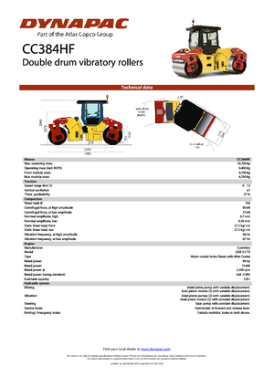 Tandemové vibrační válce Dynapac CC 384 HF