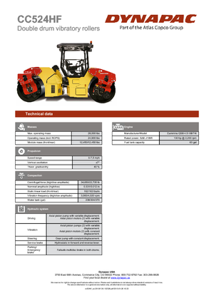 Tandemové vibrační válce Dynapac CC 524 HF