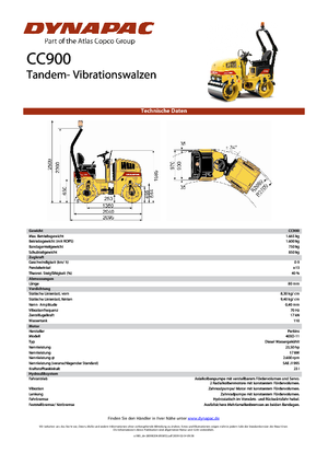 Tandemové vibrační válce Dynapac CC 900