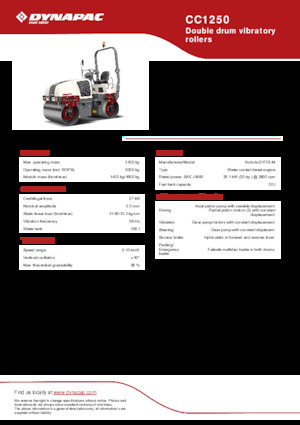 Tandemové vibrační válce Dynapac CC1250