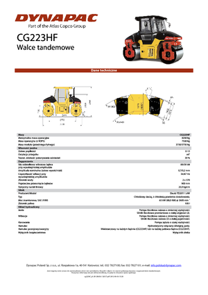 Tandemové vibrační válce Dynapac CG 223 HF