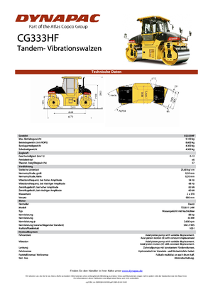 Tandemové vibrační válce Dynapac CG 333 HF