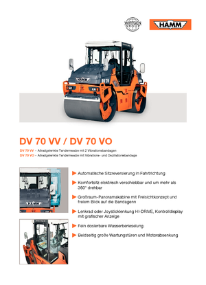 Tandemové vibrační válce Hamm DV 70 VO