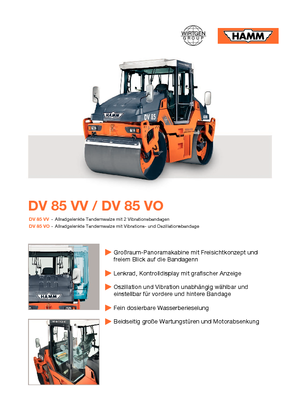 Tandemové vibrační válce Hamm DV 85 VV