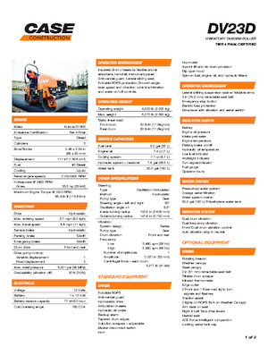 Tandemové vibrační válce Case DV23D
