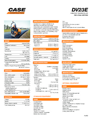 Tandemové vibrační válce Case DV23E