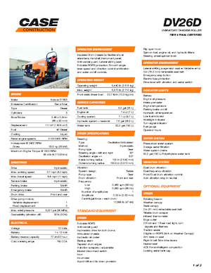 Tandemové vibrační válce Case DV26D