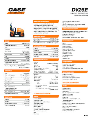 Tandemové vibrační válce Case DV26E