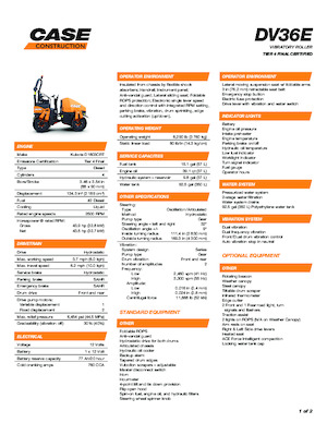 Tandemové vibrační válce Case DV36E