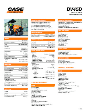 Tandemové vibrační válce Case DV45D