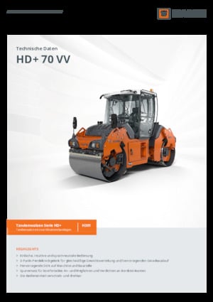 Tandemové vibrační válce Hamm HD+ 70 VV