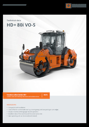 Tandemové vibrační válce Hamm HD+ 80i VO-S