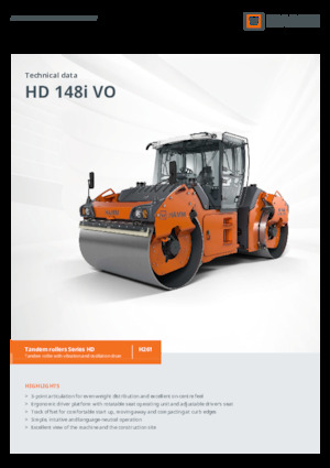 Tandemové vibrační válce Hamm HD 148i VO