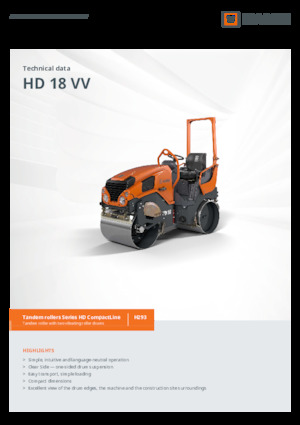 Tandemové vibrační válce Hamm HD 18 VV