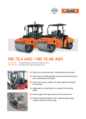 Tandemové vibrační válce Hamm HD 75,4 ASC