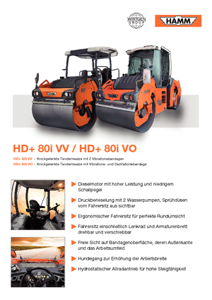 Tandemové vibrační válce Hamm HD 80 i VV