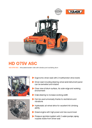 Tandemové vibrační válce Hamm HD O75 V ASC