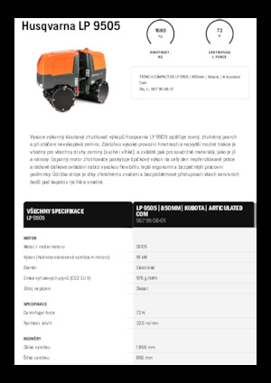Tandemové vibrační válce Husqvarna LP 9505