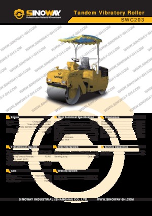 Tandemové vibrační válce Sinoway SWC203