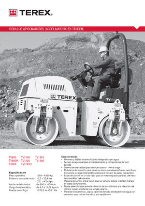 Tandemové vibrační válce Terex TV 900