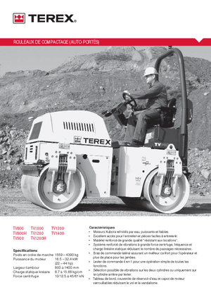 Tandemové vibrační válce Terex TV 900