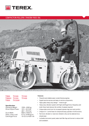 Tandemové vibrační válce Terex TV 900