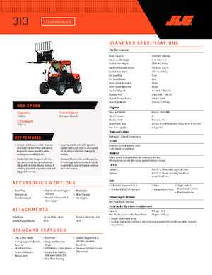 Teleskopické manipulátory JLG 313