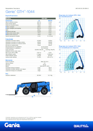 Teleskopické manipulátory Genie GTH-1044