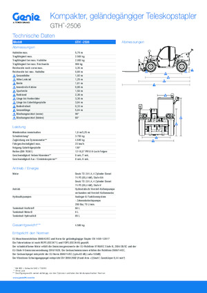 Teleskopické manipulátory Genie GTH-2506