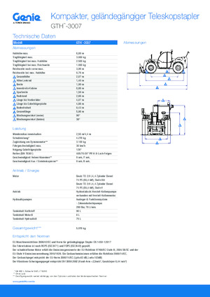 Teleskopické manipulátory Genie GTH-3007