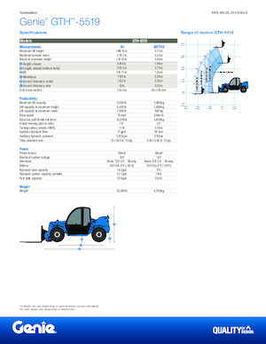 Teleskopické manipulátory Genie GTH-5519 