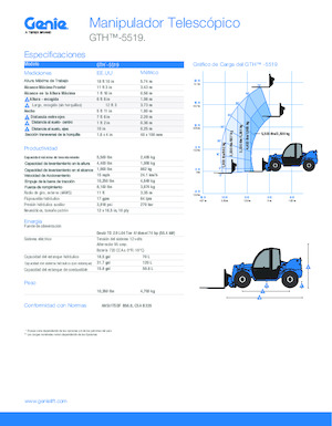Teleskopické manipulátory Genie GTH-5519 