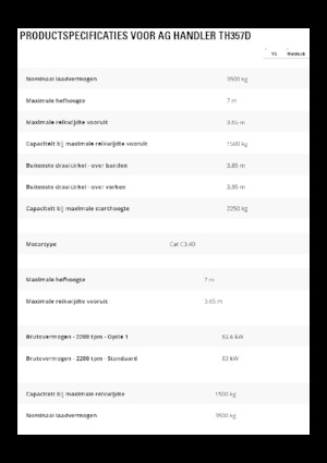 Teleskopické manipulátory Caterpillar TH357D