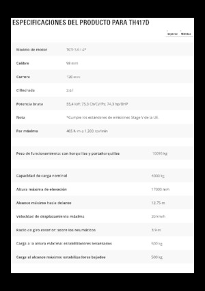 Teleskopické manipulátory Caterpillar TH417D